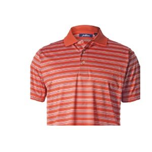 Jack Nicklaus Shirt Men Large Striped Orange Polo NEW